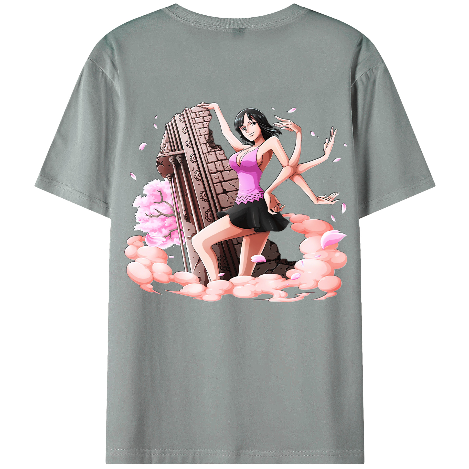 ワンピース ニコ・ロビン ONE PIECE Nico Robin 綿100％ メンズ半袖Tシャツ（バックプリント） 通気性